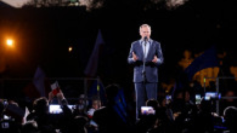 Donald Tusk le-a vorbit manifestanților din Varșovia Foto: Profimedia Images | Poza 11 din 12