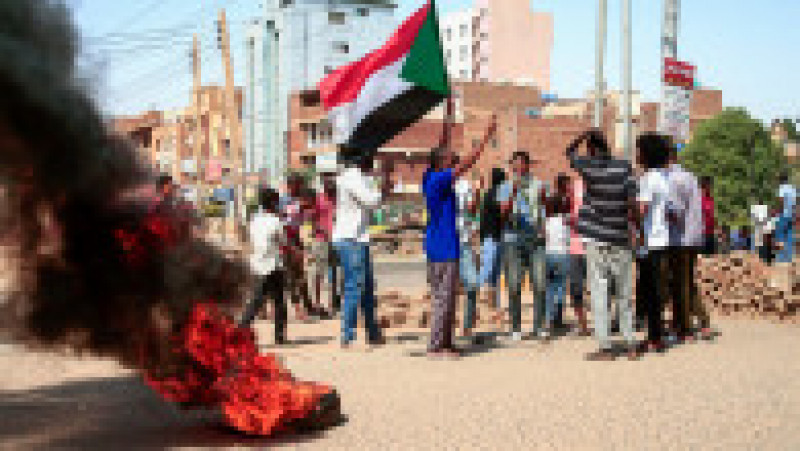 Proteste pe străzile din Khartoum după lovitura de stat. Sursa foto: Profimedia Images | Poza 16 din 29
