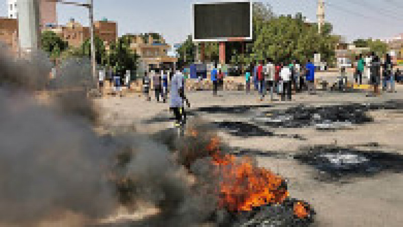 Proteste pe străzile din Khartoum după lovitura de stat. Sursa foto: Profimedia Images | Poza 23 din 29