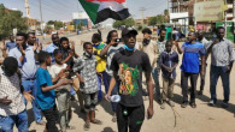Proteste pe străzile din Khartoum după lovitura de stat. Sursa foto: Profimedia Images | Poza 24 din 29