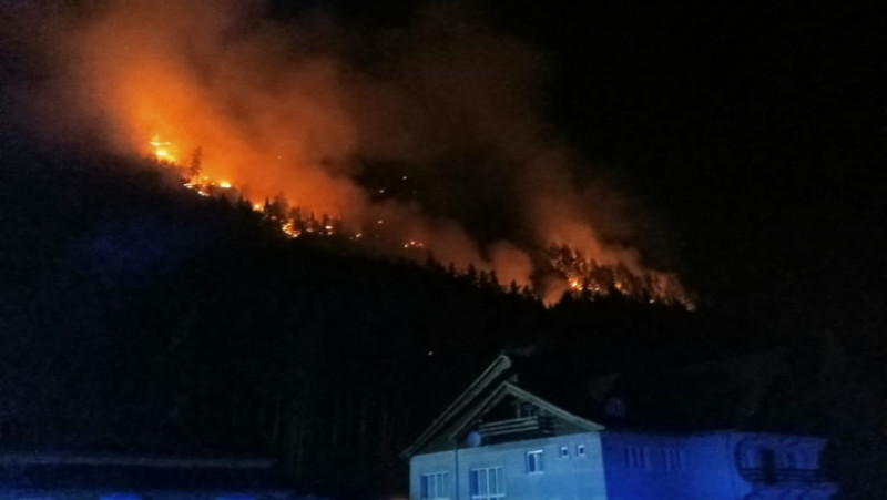Pădurea de la Oituz arde de cinci zile. FOTO: Facebook ISU Bacău