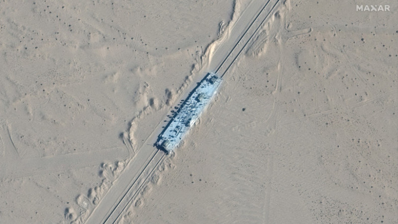 Imagini din satelit surprinse în deșertul Xinjiang. Foto: Profimedia Images