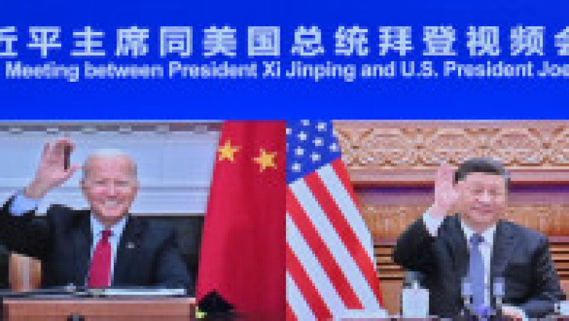 Imagine de la o teleconferință Joe Biden - Xi Jinping, noiembrie 2021. Foto: Profimedia Images | Poza 1 din 11