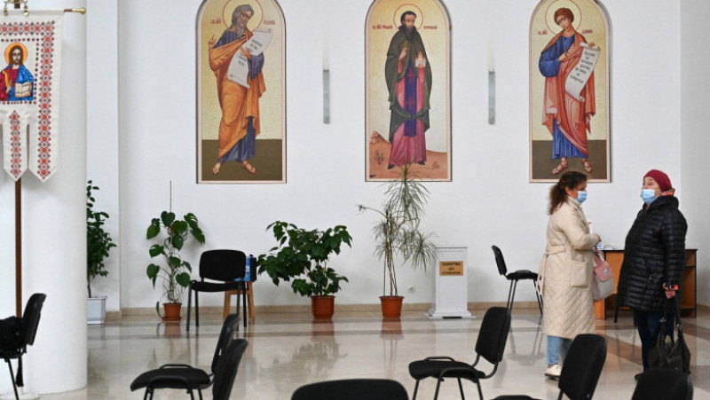 Catedrala patriarhală greco-catolică din Kiev s-a transformat în centru de vaccinare. Foto: Profimedia