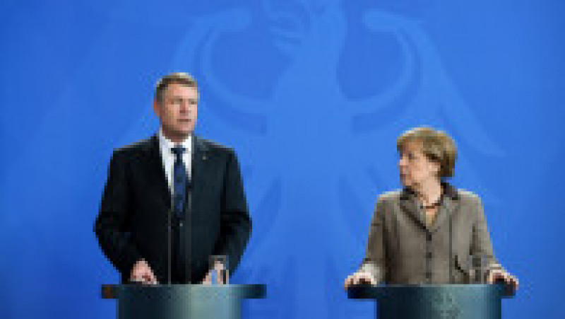 Angela Merkel și Klaus Iohannis fac declarații comune de presă, la Berlin Foto: presidency.ro | Poza 26 din 41