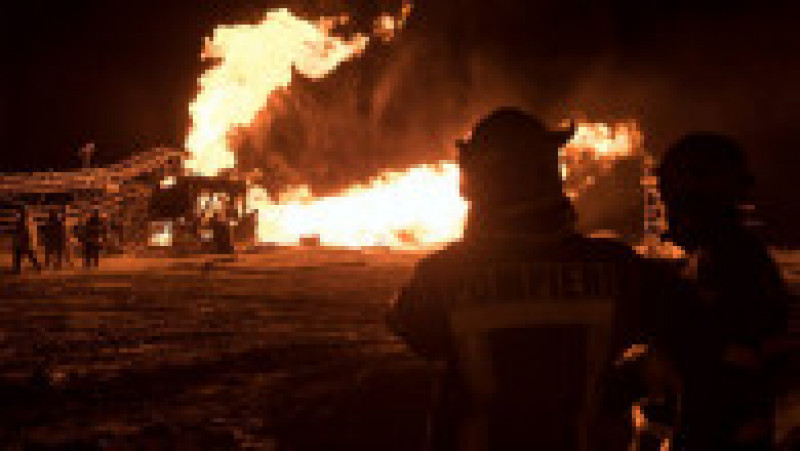 Incendiu la sonda de gaz din Moftin. Foto: ISU Satu Mare | Poza 7 din 7