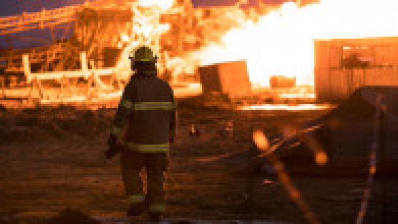 Incendiu la sonda de gaz din Moftin. Foto: ISU Satu Mare | Poza 12 din 16