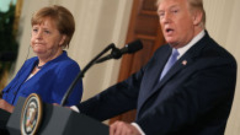 Donald Trump și Angela Merkel la o conferință de presă comună. Foto: Guliver/Getty Images | Poza 10 din 23