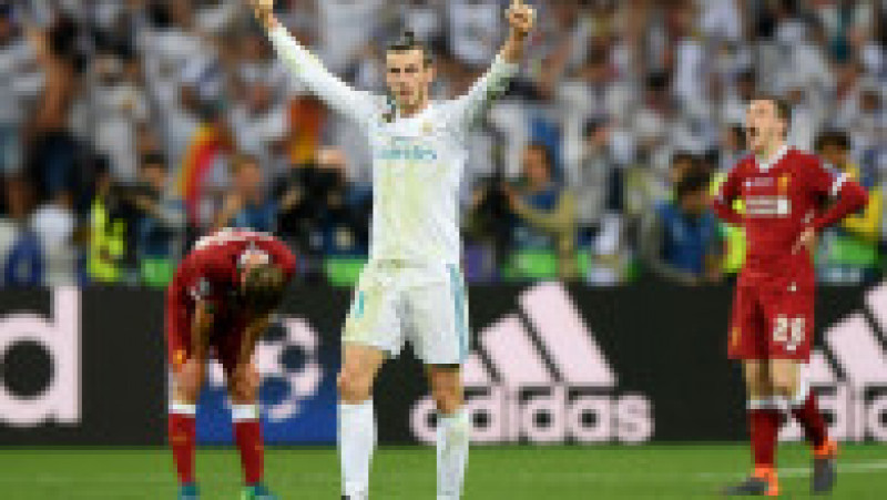 KIEV, UKRAINE - MAY 26: Gareth Bale of Real Madrid celebrates on the final whistle following the UEFA Champions League Final between Real Madrid and Liverpool at NSC Olimpiyskiy Stadium on May 26, 2018 in Kiev, Ukraine. (Photo by Shaun Botterill/Getty Images) | Poza 22 din 37