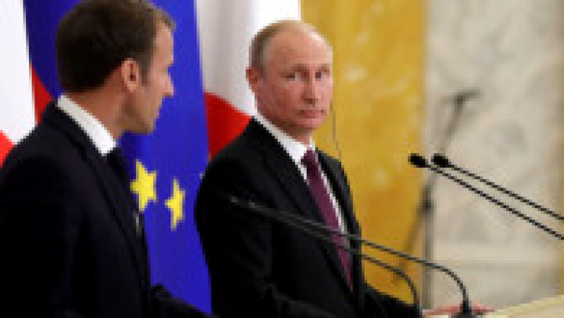 Emmanuel Macron și Vladimir Putin. Foto: kremlin.ru | Poza 16 din 20