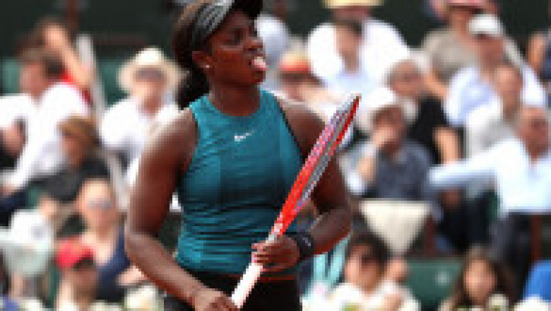 PARIS, FRANCE - JUNE 09: Sloane Stephens of The United States reacts during the ladies singles final against Simona Halep of Romania during day fourteen of the 2018 French Open at Roland Garros on June 9, 2018 in Paris, France. (Photo by Matthew Stockman/Getty Images) | Poza 13 din 42