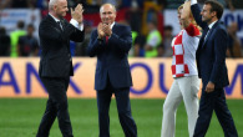 MOSCOW, RUSSIA - JULY 15: FIFA president Gianni Infantino, President of Russia Valdimir Putin, Croatia