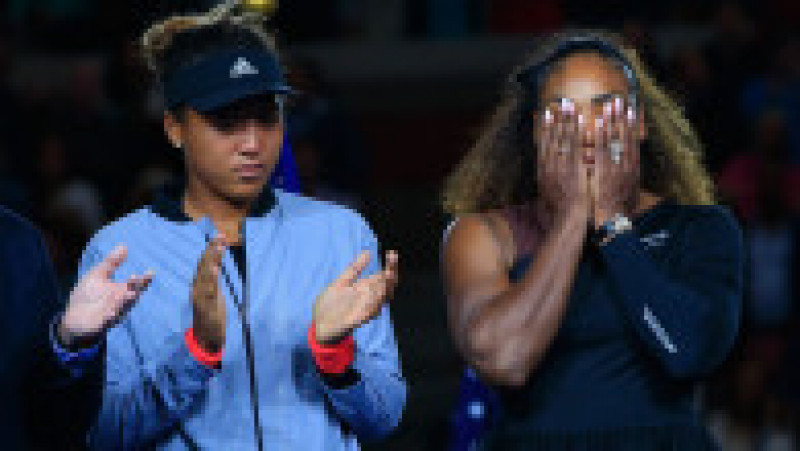 Serena Williams la ceremonia de premiere după finala US Open 2018 pierdută în fața japonezei Naomi Osaka Foto: Guliver/Getty Images | Poza 22 din 29