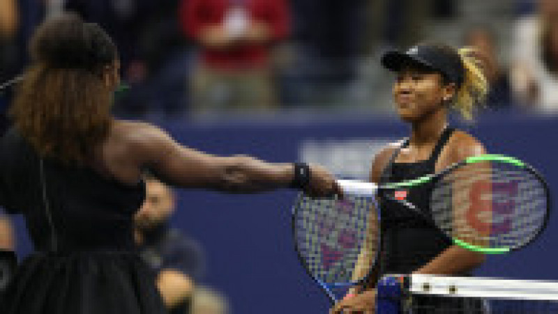 NEW YORK, NY - SEPTEMBER 08: Naomi Osaka of Japan hugs Serena Williams of the United States after winning the Women