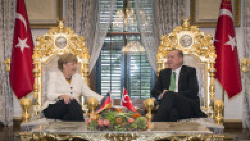 Angela Merkel are convorbiri cu președintele Turciei, Recep Tayyip Erdogan Foto: Guliver/GettyImages | Poza 34 din 41