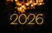 Happy New Year 2026 Written in Sparkling Light