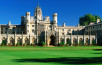 St John's College across lawn, Cambridge, Cambridgeshire, England, United Kingdom, Europe