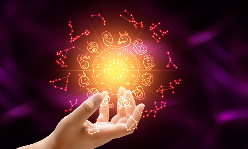 Zodiac signs and astrology with constellations, concepts, predictions, horoscopes, beliefs