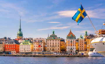 Stockholm old town city skyline, cityscape of Sweden